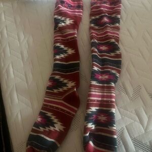 Patterned Red and Blue Women’s Socks
